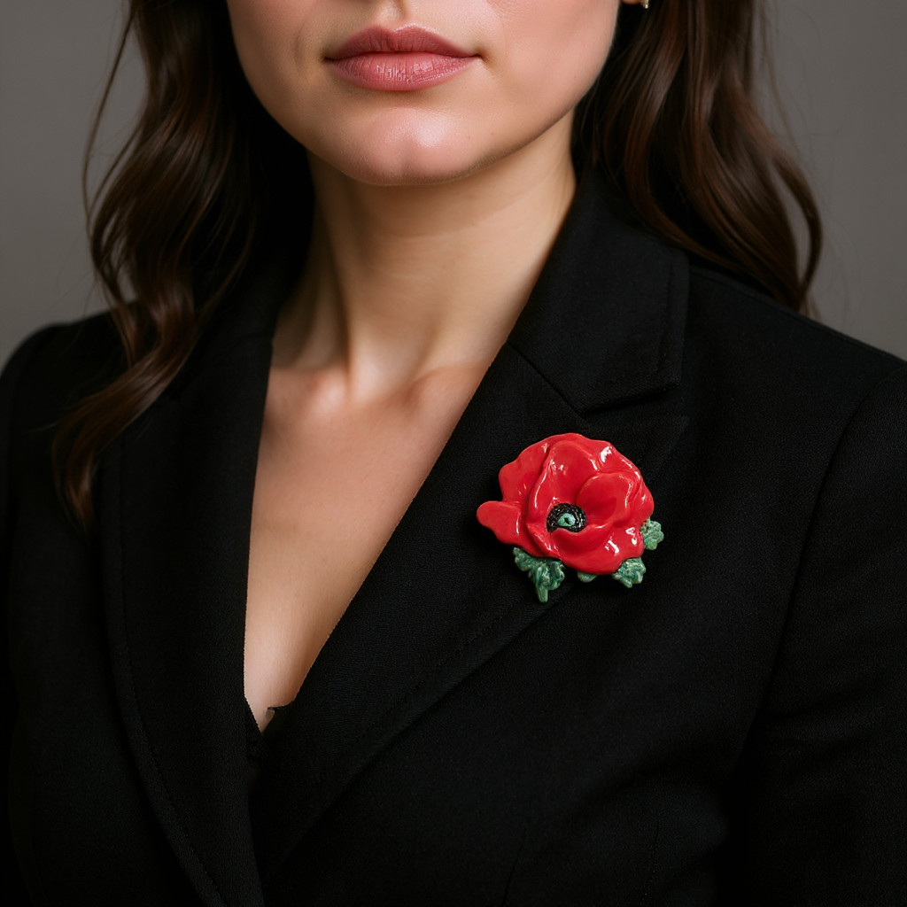 брошка керамимическая, ручная работа